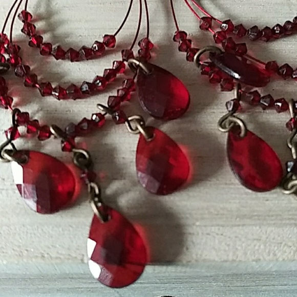 Burgandy Pierced Earrings - Picture 4 of 4